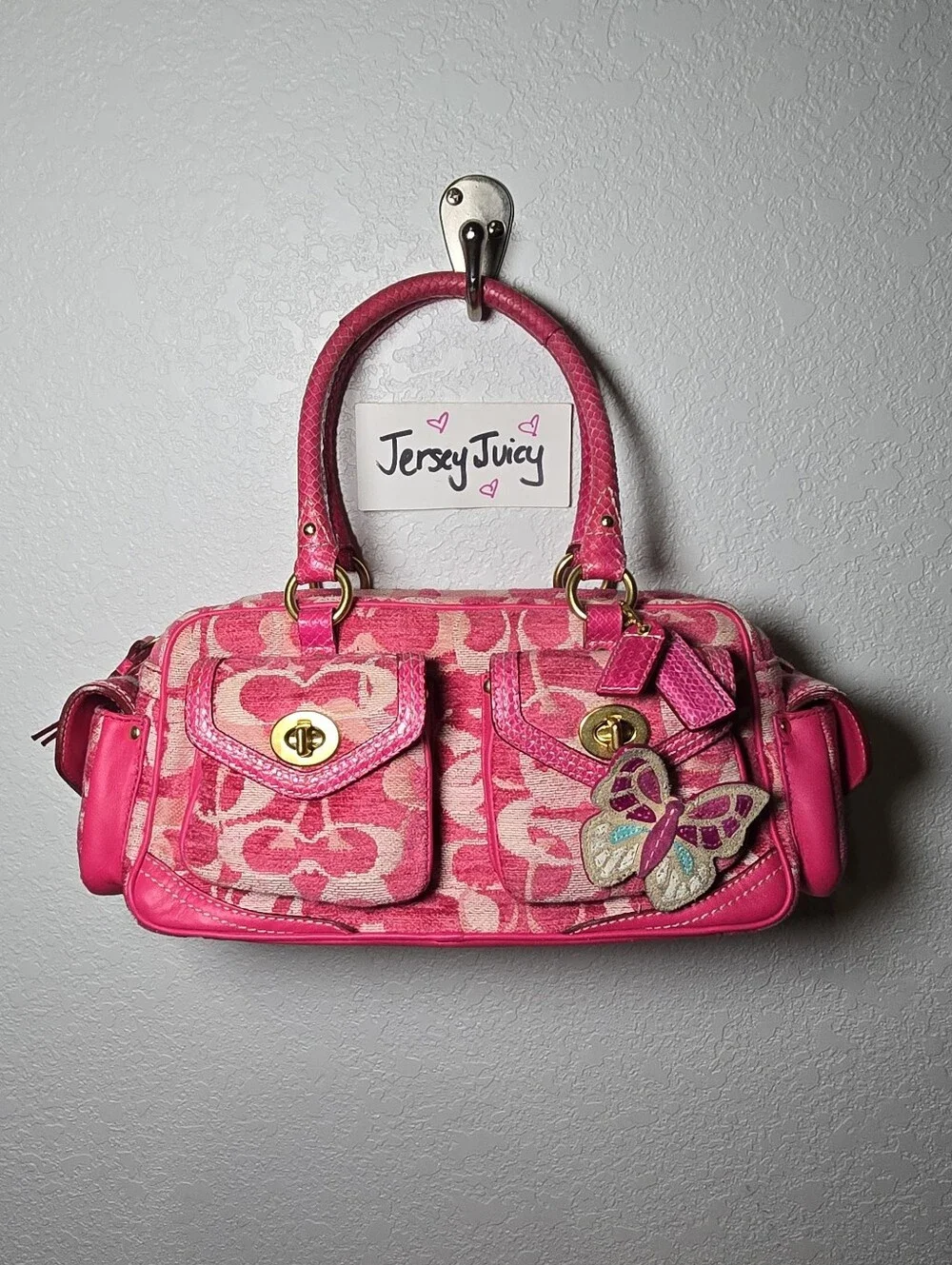 COACH Limited Edition Signature C Chenille Python Legacy Gallery Satchel 2005